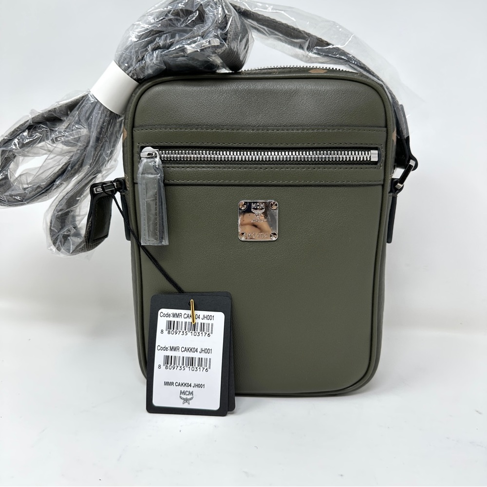 MCM Klassik Mini Sea Turtle Crossbody Bag Mixed Leather Green